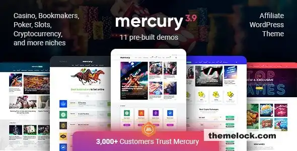 Mercury v3 9 11 赌博和赌场联盟 WordPress 主题功能、性能和自定义选项全面评测，适用于新闻和评论网站