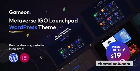 Gameon v1.0 Metaverse IGO Launchpad WordPress 主题深度评测与分析：区块链游戏项目的功能、性能和自定义选项