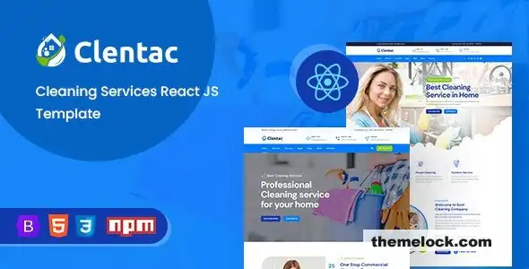Clentac React JS 模板评测：清洁服务网站模板的全面分析