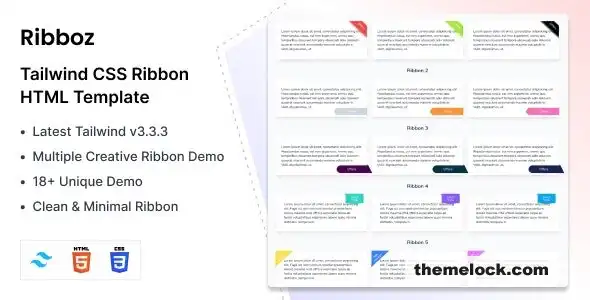 对 Ribboz Ribbons Pages Tailwind CSS 3 HTML 模板进行全面评测和分析，该模板适用于现代 Web 开发
