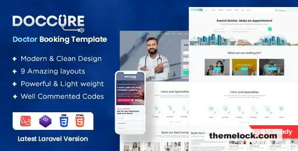 Doccure v1.7.6 全面评测：深入分析这款集成 HTML 的 Laravel 诊所和医生在线预约模板