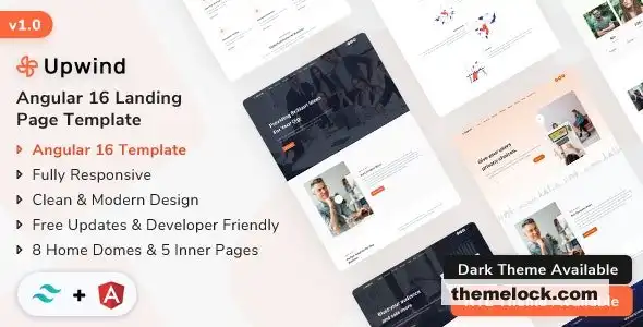 Upwind Angular 16 着陆页模板全面评测：一款基于 Tailwind CSS 和 Angular 16 的现代化 Web 开发人员解决方案