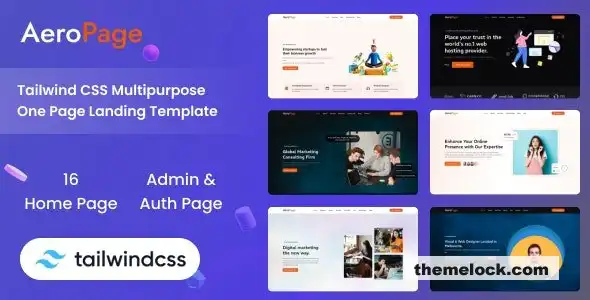 AeroPage Tailwind CSS 多用途着陆页模板深度评测及性能分析
