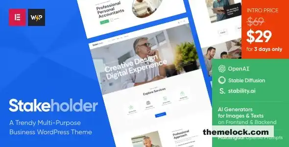 Stakeholder v1.0 商业 WordPress 主题深度评测与分析，助力现代企业发展
