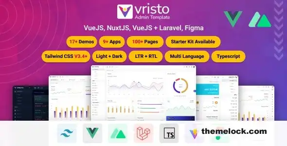 Vristo：面向现代 Web 开发的多用途 Tailwind VueJS NuxtJS Laravel VueJS 管理模板的全面评测
