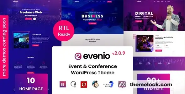 Evenio v2.0.9 活动会议 WordPress 主题评测：功能、性能和自定义选项的全面分析