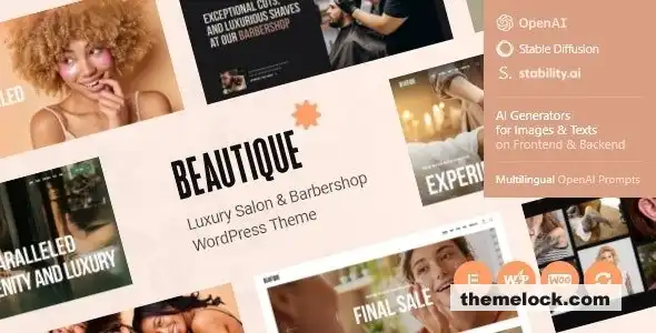 Beautique v1 1 0：面向现代商业网站的豪华沙龙和理发店 WordPress 主题全面评测
