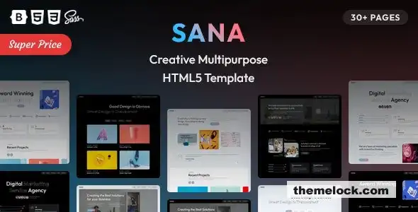 Sana Creative 多用途 HTML5 模板深度评测及性能分析