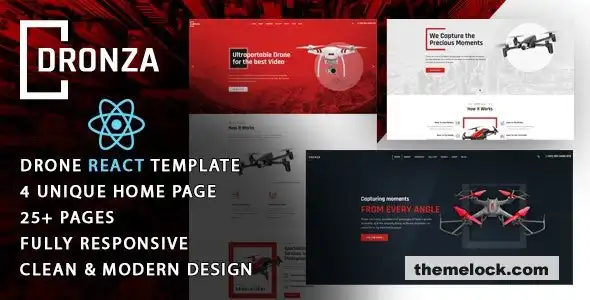 深度评测与分析：Dronza——一款适用于无人机航拍摄影网站的高级 React 模板