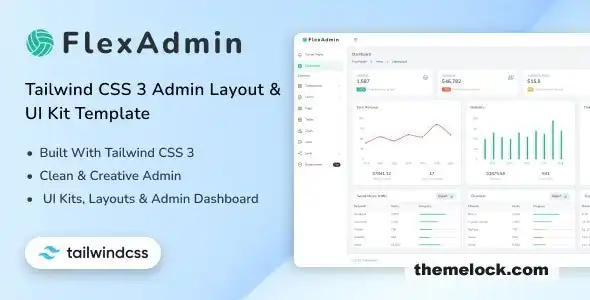 FlexAdmin：面向现代 Web 应用程序的 Tailwind CSS 3 管理布局和 UI 工具包模板的全面评测