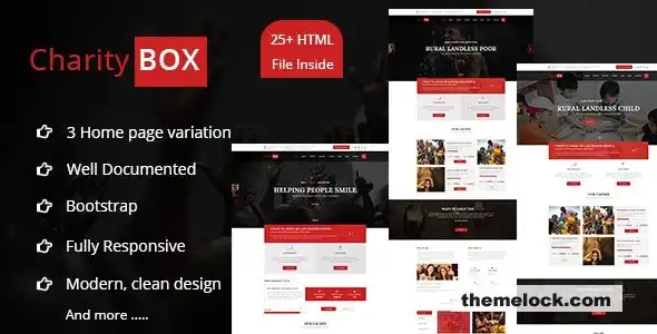 CherityBOX慈善非营利组织HTML5模板评测：非营利组织网站的现代化解决方案