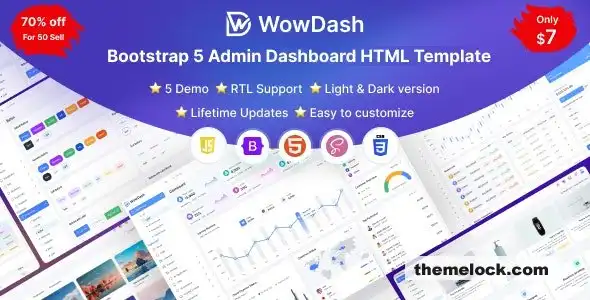 WowDash Bootstrap 5 管理后台 HTML 模板深度评测及现代 Web 应用性能分析