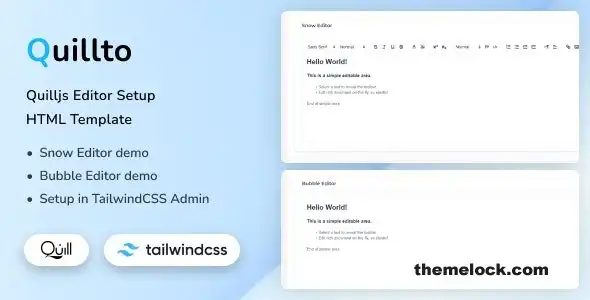 <p>Quillto - Quilljs 编辑器安装 HTML 模板提供了一个全面的解决方案，可将功能强大的 Quill.js 富文本编辑器集成到 Web 应用程序中，且设置过程极其简便。该模板为开发人员提供了一个即用型框架，兼具灵活性和易用性，是需要富文本编辑功能的项目的理想之选。</p><p>该模板预配置了必要的 Quill.js 模块，包括格式设置选项、图像处理和自定义工具栏配置。其模块化架构便于根据特定项目需求进行轻松定制，同时保持编辑器的核心功能。简洁且文档齐全的代码库确保开发人员能够快速理解和扩展模板的功能。</p><p> Quillto 的一大亮点在于其响应式设计，确保编辑器在各种尺寸的设备上都能保持最佳功能。该模板包含精心设计的 CSS 样式，与 Quill.js 的默认外观相得益彰，同时还能与现有设计系统无缝集成。这种对细节的关注也体现在无障碍访问方面，例如完善的 ARIA 属性和键盘导航支持。</p><p>清晰的文档涵盖安装、基本用法和高级自定义选项，简化了实施过程。该模板包含常见用例示例，例如表单集成、内容保存机制和事件处理。开发人员会欣赏其精心组织的资源结构以及用于生产环境优化的构建工具。</p><p>性能优化是 Quillto 的另一大优势。该模板采用了最佳实践来高效加载 Quill.js 依赖项，从而在不牺牲功能的前提下缩短页面初始加载时间。此外，我们还特别注重软件包大小，确保即使在网络连接速度较慢的情况下，编辑器也能快速加载。</p><p>对于从事协作项目的团队而言，Quillto 提供了一个坚实的基础，并且可以轻松扩展以支持实时编辑功能。该模板的架构可与操作转换库或其他协作框架进行潜在集成，使其能够适应未来更高级的实现。</p><p>该模板的价值不仅体现在其技术实现上，更在于其对常见内容管理场景的全面支持。从简单的博客文章编辑器到复杂的文档管理系统，Quillto 灵活的架构能够适应各种内容创建需求，同时保持一致的用户体验。</p><p>安全性方面也同样考虑周全。该模板包含关于如何实施适当的内容清理和验证以防止跨站脚本攻击 (XSS) 漏洞的指南，这在富文本编辑解决方案中往往被忽视，但却至关重要。因此，Quillto 特别适合处理用户生成内容的应用程序。</p><p> Quillto 的文档质量使其在同类产品中脱颖而出，它提供了详细的配置选项说明、故障排除指南和最佳实践建议。随附的示例不仅演示了如何实现各项功能，还解释了为什么在特定情况下某些方法比其他方法更有效。</p><p>对于正在评估富文本编辑器解决方案的开发者而言，Quillto 提供了一种平衡的方案，它将 Quill.js 强大的编辑功能与周全的实现决策相结合。该模板不仅能显著节省开发时间，还能提供一个可随项目需求扩展的基础架构，使其成为简单项目和复杂内容管理系统的宝贵资源。</p>