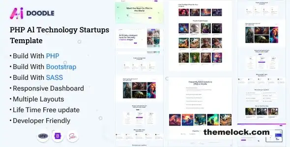 AI Doodle PHP模板评测：AI技术初创公司功能及性能的全面分析