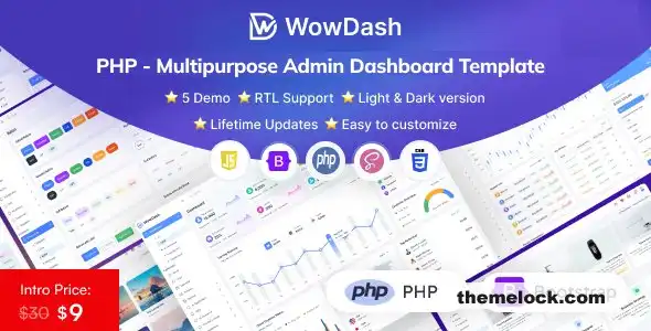 WowDash PHP 多用途管理后台模板深度评测及性能分析