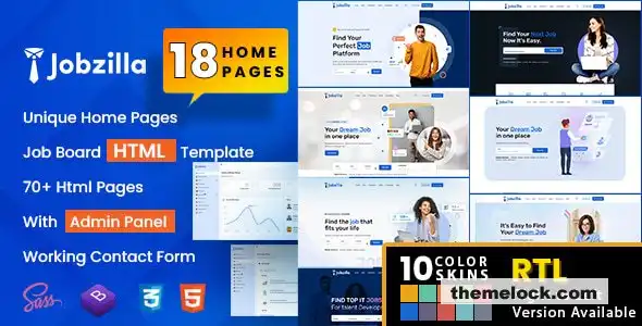 Jobzilla招聘网站HTML模板评测：功能、性能和自定义选项的全面分析