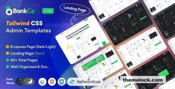 Bankco Tailwind CSS 管理模板深度评测及性能分析