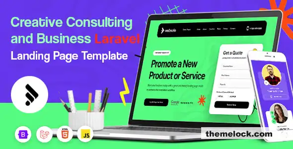 Websole 全面评测：一款适用于创意和商业咨询的多功能 Laravel 落地页模板