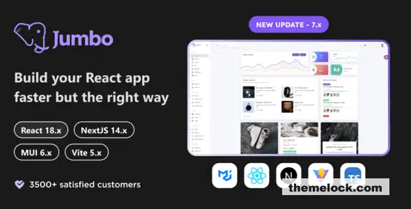 Jumbo v7.3 React Admin 模板全面评测，集成 React 18、MUI 5、NextJS 14 和 TypeScript。