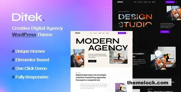 对 Ditek v1.0.0 的全面评测：一款面向现代网页设计的尖端数字机构创意作品集 WordPress 主题