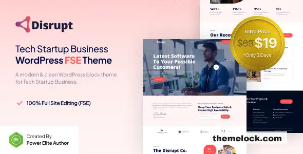 Disrupt v10 科技创业公司 FSE WordPress 主题全面评测及深度分析，助力现代企业家