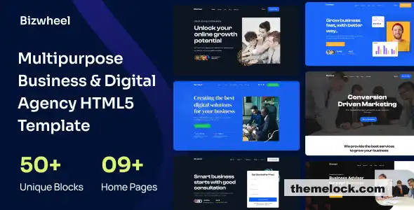 Bizwheel 全面评测：一款适用于现代 Web 解决方案的多功能多用途企业和数字代理机构 HTML5 模板