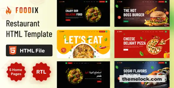 对支持 RTL 的 Foodix 快餐和餐厅 HTML 模板进行全面评测