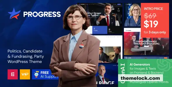 全面评估进展 v1.0 一款适用于现代竞选活动的政治候选人和筹款 WordPress 主题