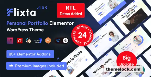 Flixta v1.0.9 个人作品集 WordPress 主题功能、性能和自定义选项深度评测