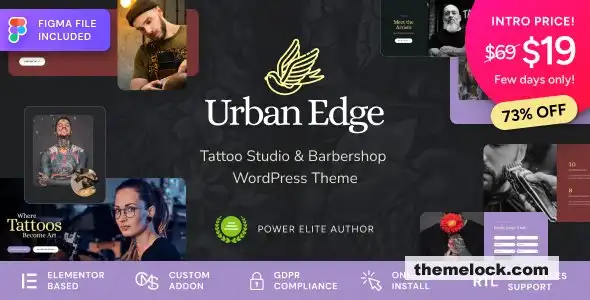 Urban Edge v1.0.1 理发店和纹身工作室 WordPress 主题功能、性能和自定义选项全面评测
